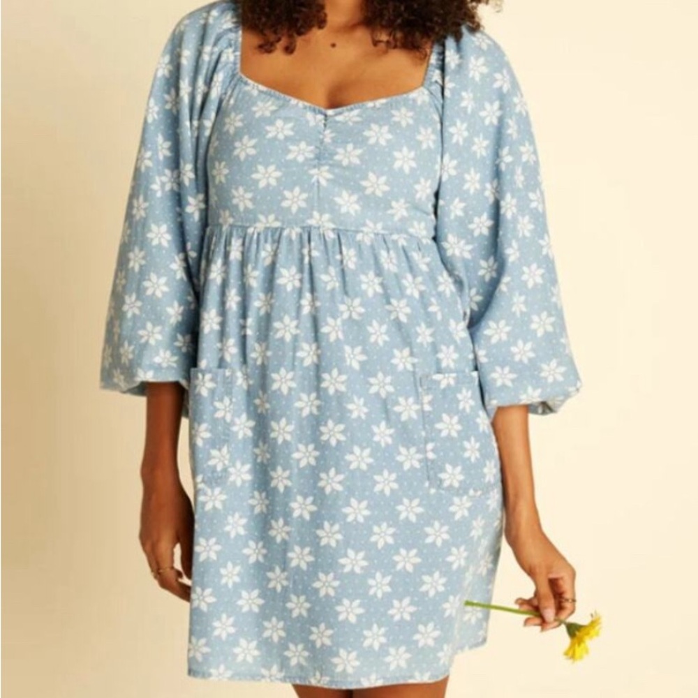 Billabong x Wrangler Babydoll Balloon Long Sleeve Dress
Size Small